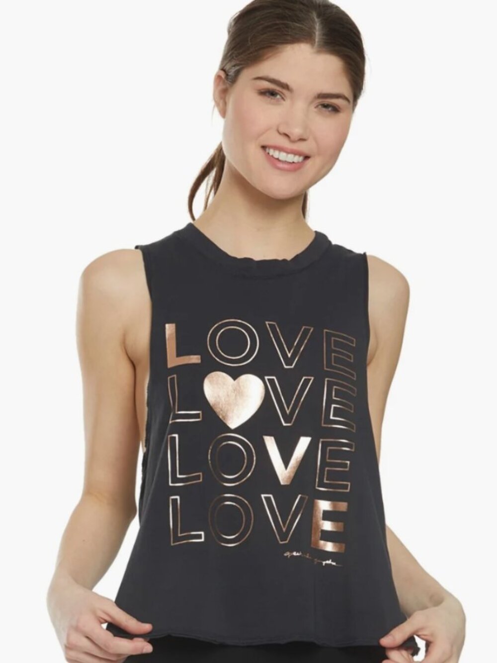 Spiritual Gangster Love Surplise Back Swing Tank - Large - Vintage Black